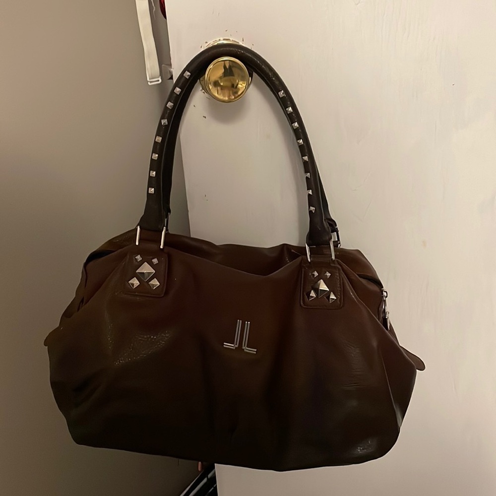 Large all leather lancetti shoulder bag.